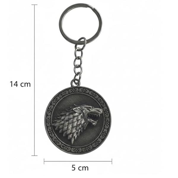 Cool Metal Keychain for Men – Rotating Wolf Design Key Ring | Unique & Aesthetic Keychain Gift for Guys keychain alternate view